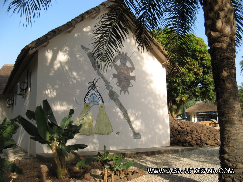 Photos de l'archipel Bijagos Guine Bissau : Htel & dpendances - Dcor mural sur l'htel